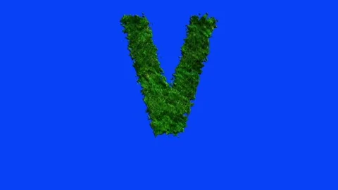 Animated alphabet letters with grass texture and blue screen. Stock Footage 336632731