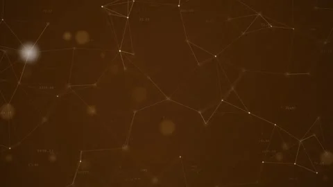 Animated amber plexus network with drifting nodes Video stock 347253057