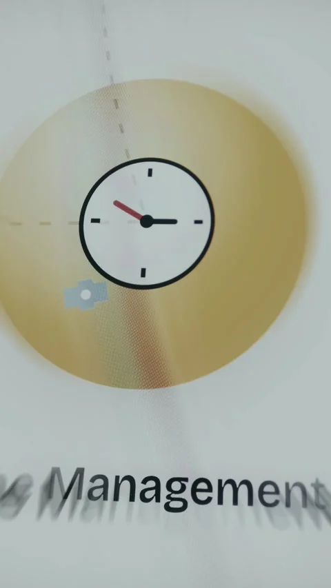 Animated analog clock icon for Time Management concept Stock Footage 334541968