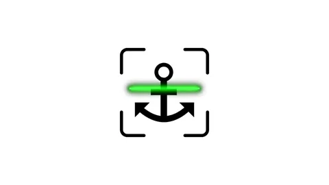Animated anchor scanning with green light video animation, loopable icon of.. Stock Footage 346498284