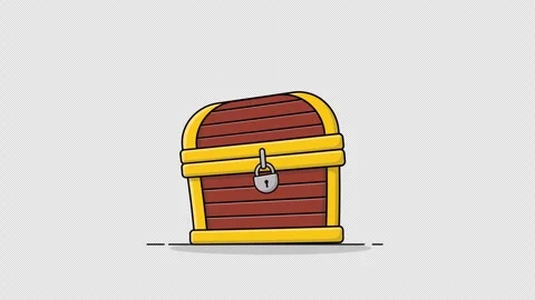 Animated Ancient Treasure Box Video - Transparent Stock Footage 279326644