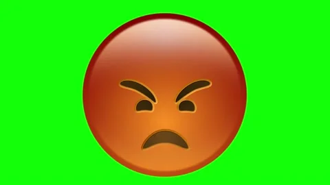 Animated angry emoticon on a green backg... | Stock Video | Pond5