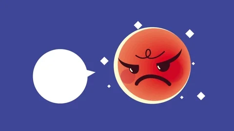 Animated angry planet character expressing frustration with floating speech.. Vídeo Stock 338991623