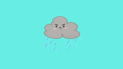 Animated Angry Storm Cloud icon background, logo symbol, social media Stock-Footage 260123672