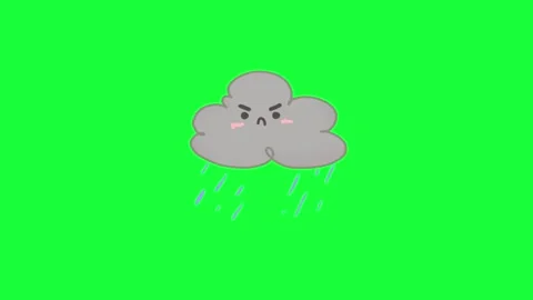 Animated Angry Storm Cloud icon background, logo symbol, social media green  Stock-Footage 260123682