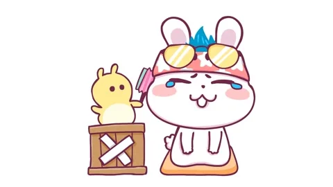 Animated Apologizing Rabbit White Background Видео 282779409