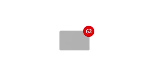 Animated app icon with red notification counter increasing to 99 Stock Footage 340151806