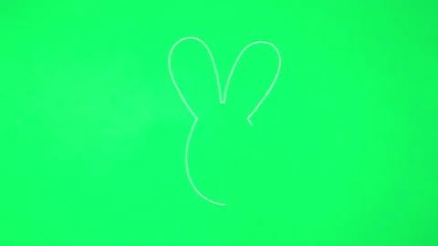 Animated appearance of the silhouette of the Easter Bunny's head Stock Footage 171038346