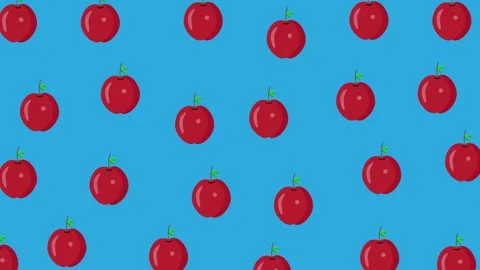 Animated apple pattern seamless loop background video Stockbeeldmateriaal 299632182