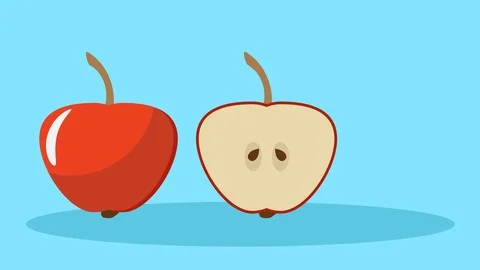 Animated apple on a turquoise background Stock Footage 116912573