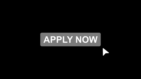 Animated apply now button with click on transparent background. Stock Footage 316788432