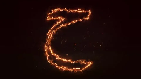 Animated Arabic alphabet Fire Arabic letter animation.Burning alphabet Stock Footage 286732187
