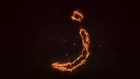 Animated Arabic alphabet Fire Arabic letter animation.Burning alphabet Stock Footage 286732246