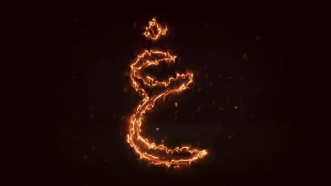 Animated Arabic alphabet Fire Arabic letter animation.Burning alphabet Stock Footage 286732414
