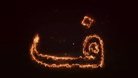 Animated Arabic alphabet Fire Arabic letter animation.Burning alphabet Stock Footage 286732416