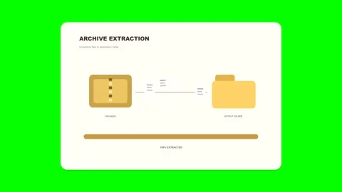 Animated archive extraction progress bar video Stock Footage 346981894