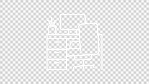 Animated arranged workplace for employee white line icon Stock Footage 342246575