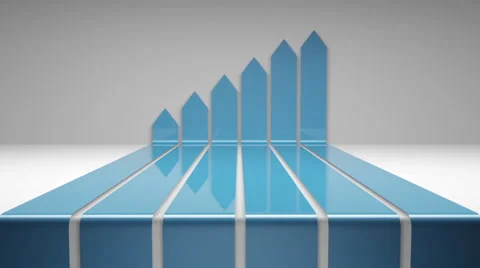 Animated Arrow Chart Rising Blue Stock Footage 62763978