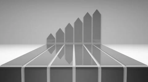 Animated Arrow Chart Rising Gray Stock Footage 62763984