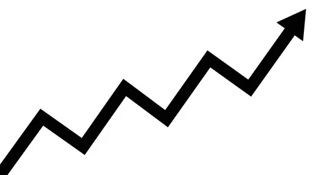 Animated Arrow Growth Chart Isolated on White Background Economics Видео 170030875