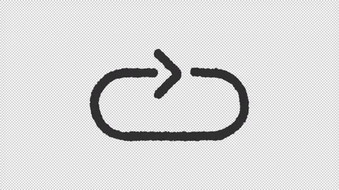Animated arrow pointing forward right charcoal stroke icon Stock Footage 340285190