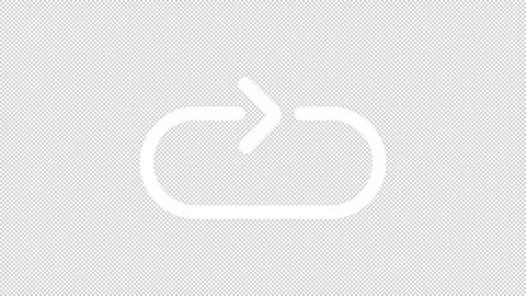 Animated arrow pointing forward right white line icon Stock Footage 342242852