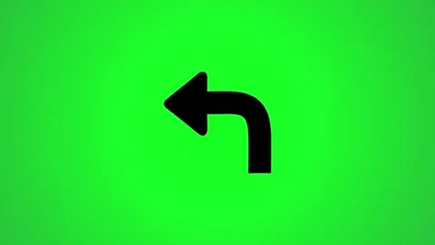 Animated arrow pointing left on green screen background, graphic element. Stock Footage 346496518