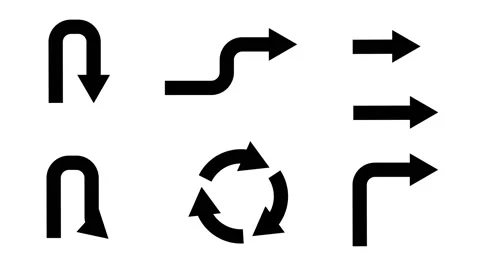 Animated arrows in different directions Stock Footage 89610622