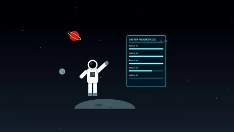 Animated astronaut character in space vector graphic 動画素材 346806074