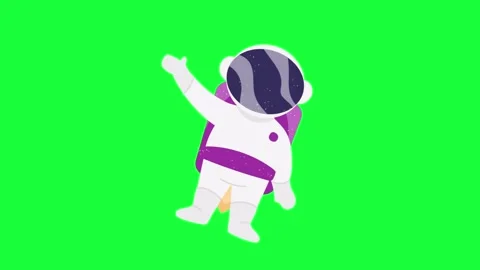 Animated Astronaut icon background, logo symbol, social media green screen Stock Footage 260123701