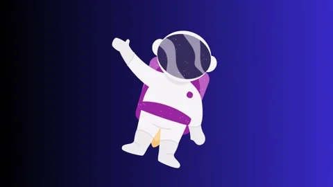 Animated Astronaut icon background, logo... | Stock Video | Pond5