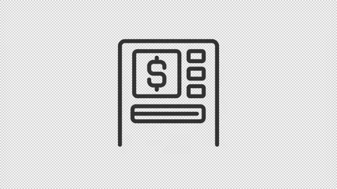 Animated ATM linear icon Stock-Footage 224059460