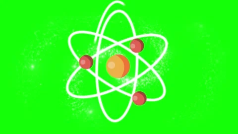 Animated atom model with orbiting electrons isolated on a green screen 스톡 동영상 346362901