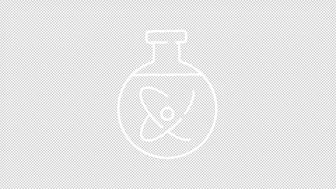 Animated atomic model in flask white line icon Stock Footage 340353755