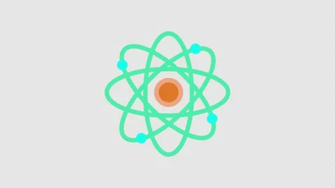 Animated atomic structure with electrons and nucleus Video stock 331774819