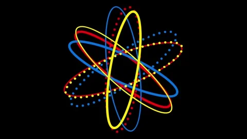 Animated atomic symbol animation with paths and dotted particles Stock-Footage 317301223