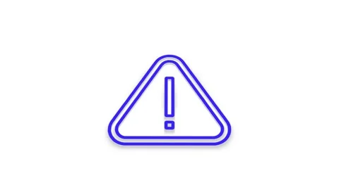 Animated attention or warning sign concept with blue outline drawing on whi.. Stock Footage 341228972
