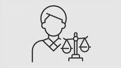 Animated attorney line icon Stock Footage 241228230