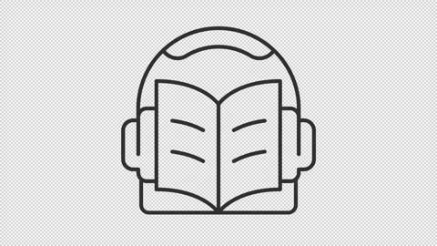 Animated audio lesson line icon Stock Footage 340288172