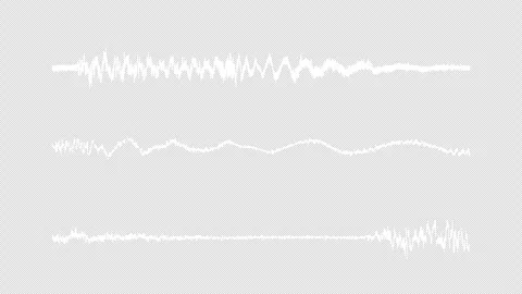 Animated audio line wave equalizer. 3 audio waves line spectrum animation. Stock Footage 296936952