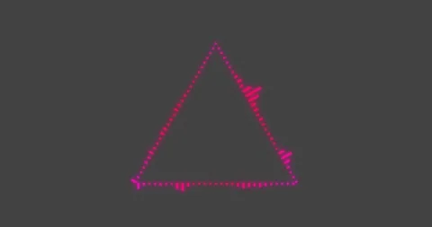 Animated Audio Spectrum Triangle in neon red Stock Footage 107920853