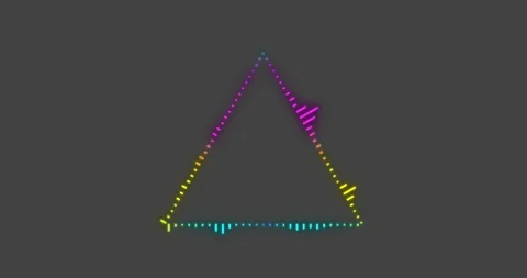 Animated Audio Spectrum Triangle in rainbow colors Stock Footage 107920535