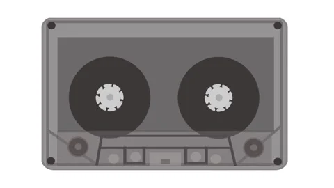 Animated audio tape on white background Stock Footage 308929421
