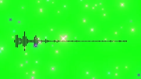 Animated Audio Waveform with Christmas Snowflake Border on a Green Screen Stock Footage 338331680