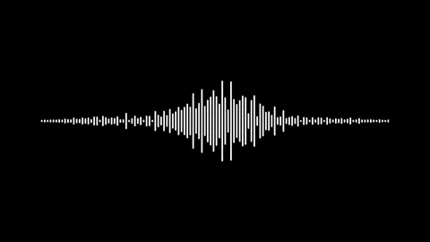 Animated audio waveform visualization with transparent background Video stock 345983362