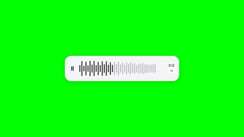 Animated audio waveform voice message bubble green screen 4K 스톡 동영상 338328351