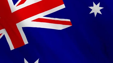 Animated Australia Flag Waving in the Wind Stock Footage 168224006