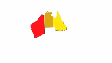 Animated Australia  Map 2d animation Stock Footage 134129878