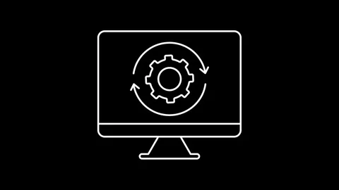 Animated Automated Icon icons in thin line style 動画素材 314337295