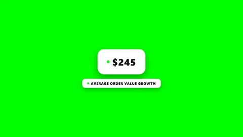 Animated Average Order Value Growth Counter on Green Screen Stock Footage 347627026